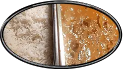 pork stroganoff with basmatic rice