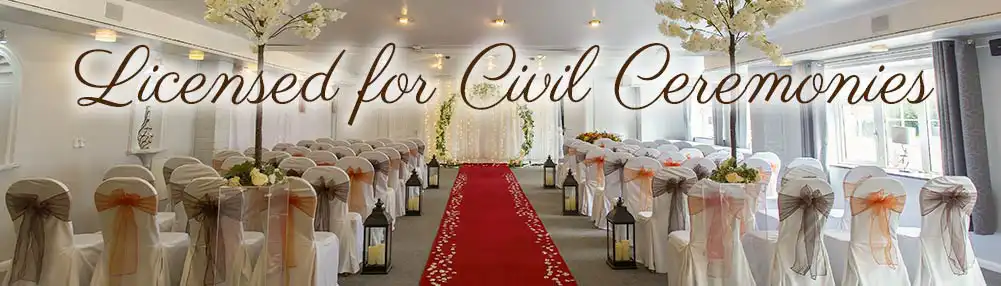civil wedding ceremony at the hostess