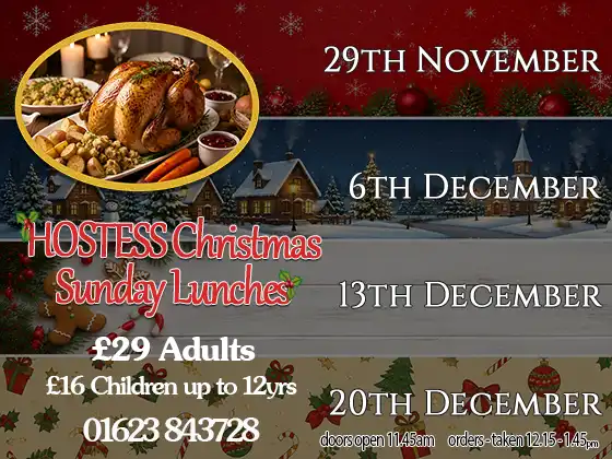 Christmas sunday lunches start sunday 29th november