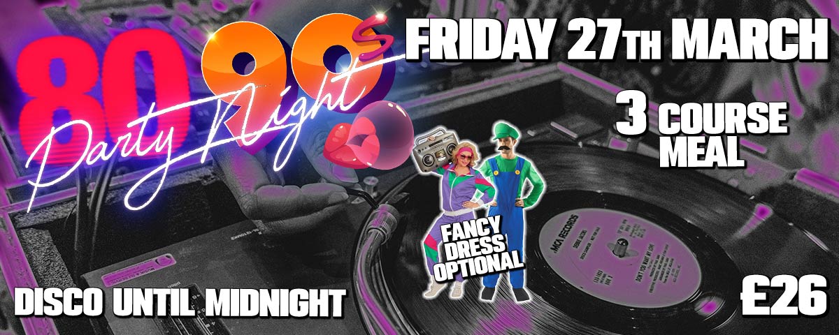 80s and 90s friday 27th march header
