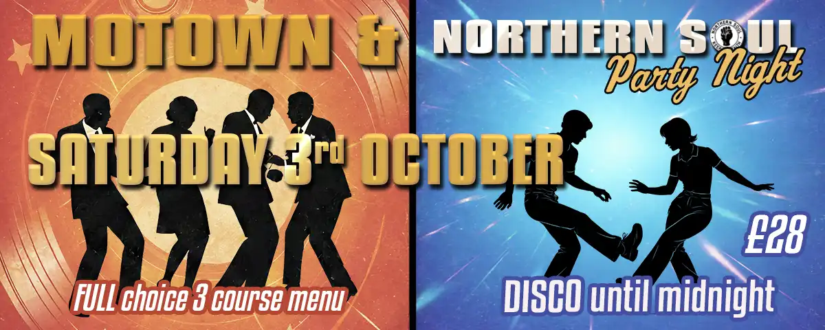 northern soul and motown party night Saturday 3rd October