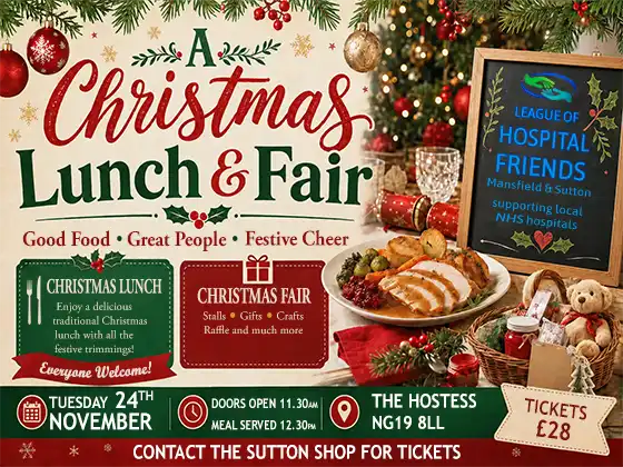 christmas lunch and fair from the league of hospital friends Tuesday 24th november